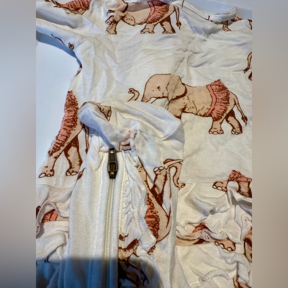 Milkbarn Baby Girl Bamboo Elephant Footie 3-6m - Picture 3 of 4